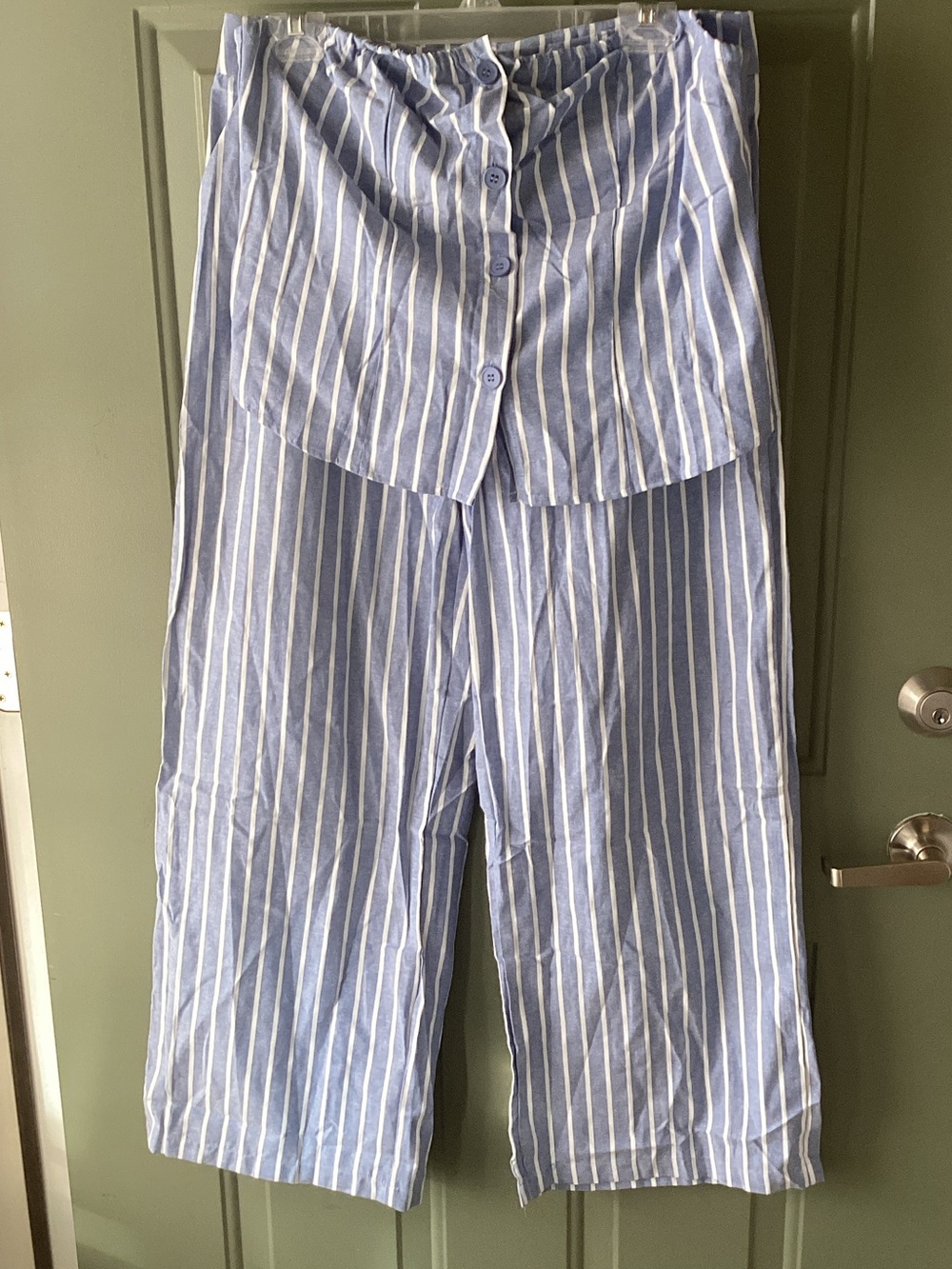 summer stripe 2 piece pant set